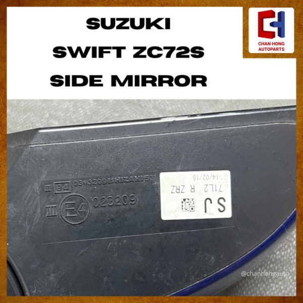 Suzuki Swift ZC72S Side Mirror [5 Pins][Original from Japan][Used] - Image 4