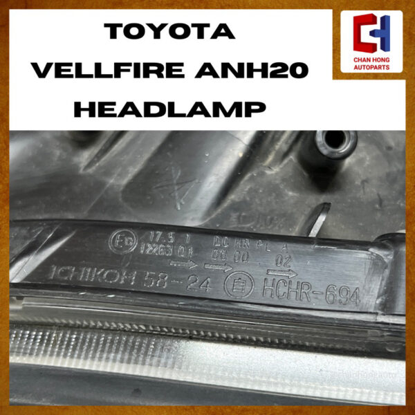 Toyota Vellfire ANH20 Headlamp [Ichikoh 58-24][Original from Japan][Used] - Image 6