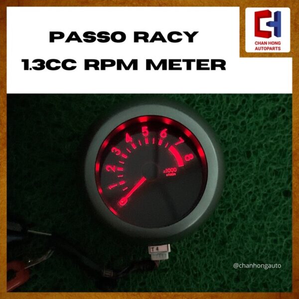 Passo Racy 1.3cc RPM Meter [RED][Original from Japan][Used] - Image 2