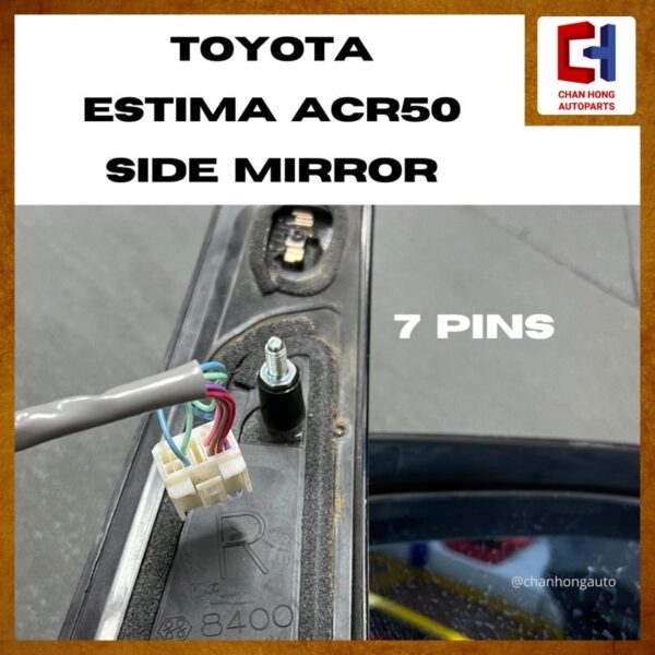 Toyota Estima ACR50 Side Mirror [7 Pins][Auto Flip][3 Colors][Original from Japan][Used] - Image 4