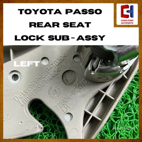 Toyota Passo Rear Seat Lock Sub-Assy 72603-B2010/72604-B2010 [Original from Japan][Used] - Image 3