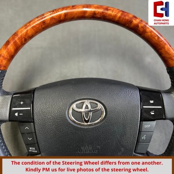Toyota Mark X GRX120 Multifunction Steering Wheel Walnut [Original from Japan] - Image 2