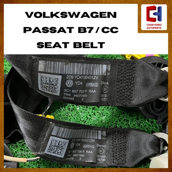 Volkswagen Passat B7/CC Seat Belt [3C1857705PRAA / 3C1857706RRAA][Original from Czech Republic][Used] - Image 5