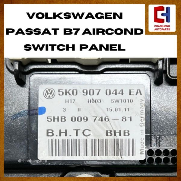 Volkswagen Passat B7 Aircond Switch Panel [5K0907044EA][Original from Germany][Used] - Image 5