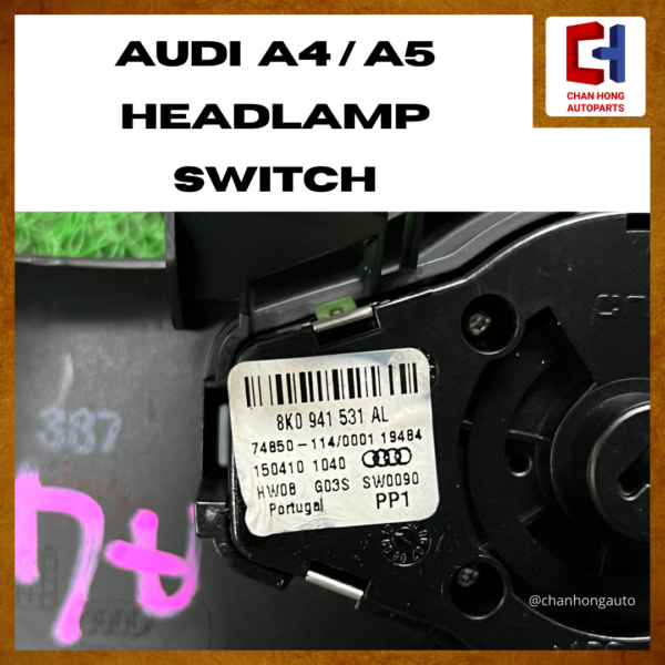 Audi A4 / A5 / S4 / S5 Headlamp Switch [8K0941531][Original from Portugal][Used] - Image 3