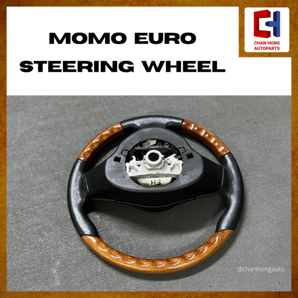 MOMO Euro Steering Wheel [Walnut Cover][No Button][Original from Japan][Used] - Image 3