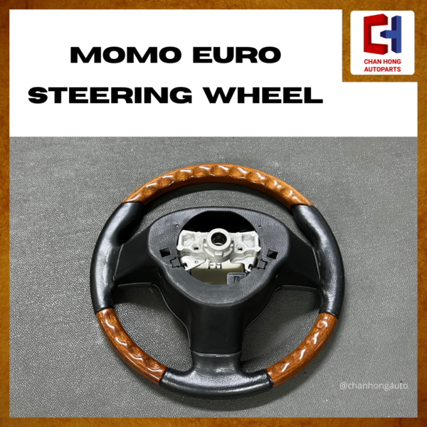 MOMO Euro Steering Wheel [Walnut Cover][No Button][Original from Japan][Used] - Image 4