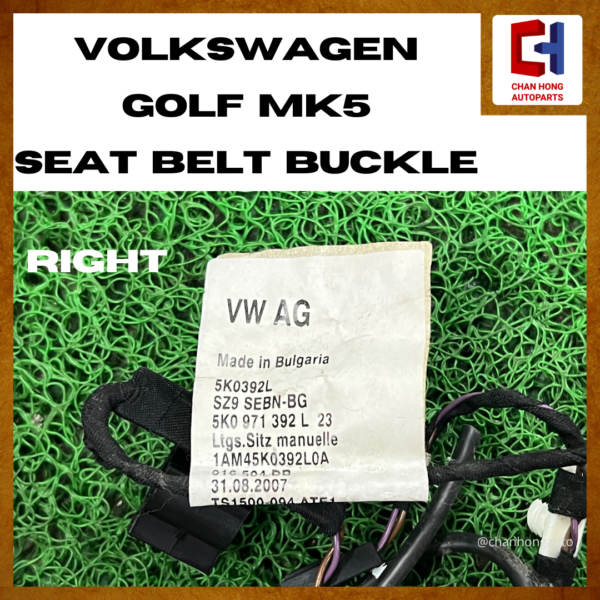 Volkswagen Golf MK5 Seat Belt Buckle [1K4857755 / 1K4857756][Original from Hungary][Used] - Image 6