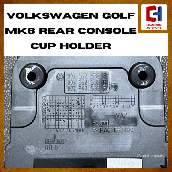 Volkswagen Golf MK6 Rear Console Cup Holder [1K0862532][Original from 🇵🇱][Used] - Image 3