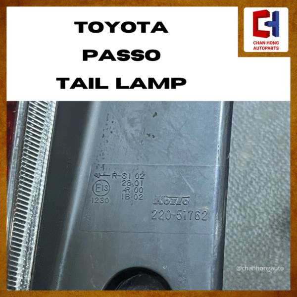 Toyota Passo Tail Lamp [Koito 220-51762][Original from Japan 🇯🇵][Used] - Image 3
